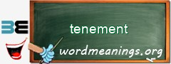 WordMeaning blackboard for tenement